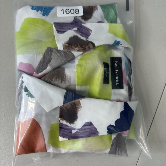 Paul Fredrick Classic Fit Shirt Mens Size L Tall Button up Short Sleeve White - Picture 3 of 8